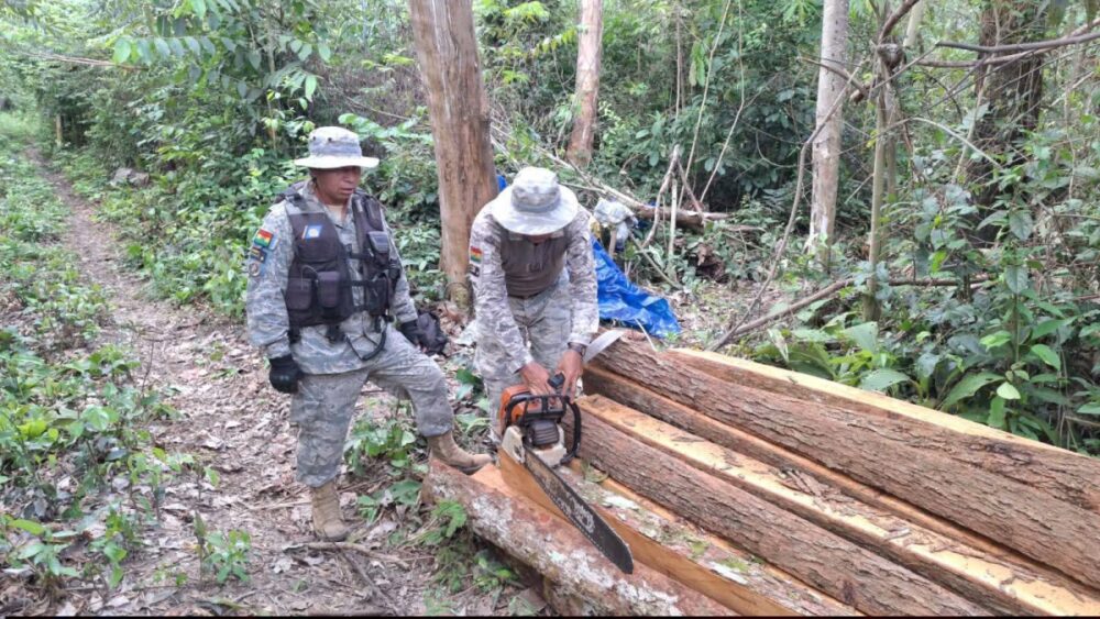 Armada Boliviana decomisa madera ilegal en operativo fluvial en el Beni