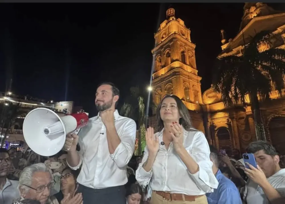 El binomio a la Gobernación de Santa Cruz, Juan Pablo Velasco y Paola Aguirre. (Foto: Lilibeth Coimbra)