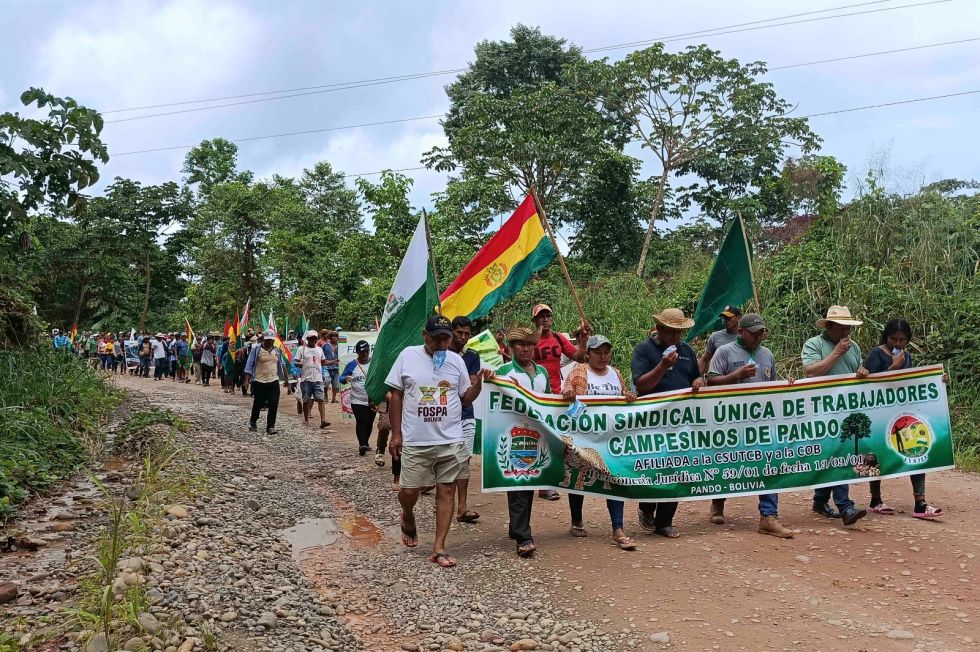 La marcha indígena contra la Ley 1720 en el norte de La Paz.