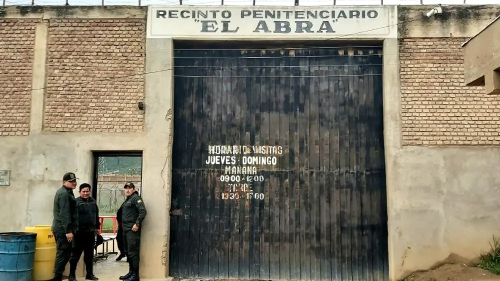 Frontis del penal de El Abra en Cochabamba. FOTO: Fiscalía de Cochabamba