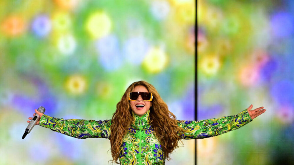 La colombiana Shakira durante su concierto en la playa Copacabana de Rio de Janeiro el 2 de mayo de 2026