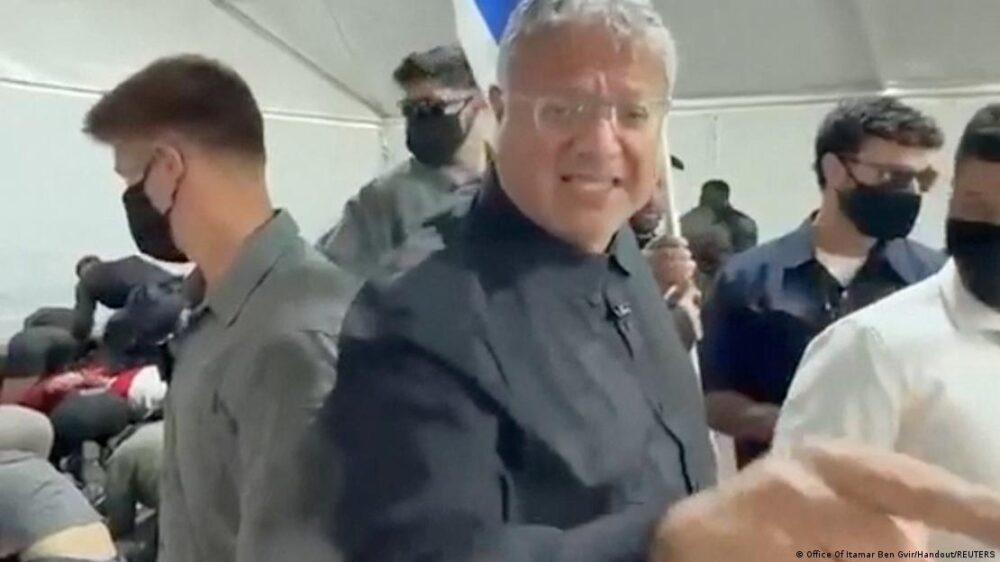 Israel, Aschdod, 20 de mayo de 2026 | Itamar Ben Gvir se burla de los activistas de la flotilla a Gaza detenidos por Israel en aguas internacionales. Israel, Aschdod, 20 de mayo de 2026 | Itamar Ben Gvir se burla de los activistas de la flotilla a Gaza detenidos por Israel en aguas internacionales.