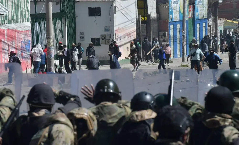 Bloqueos en la sede de Gobierno. Foto: APG