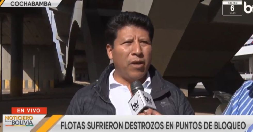 Juan Quispe, presidente de la Federación del Transporte Pesado de Cochabamba