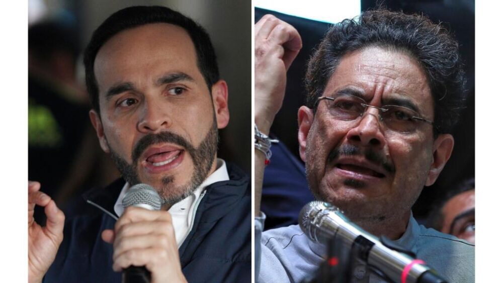 Tras encabezar la primera vuelta de las elecciones presidenciales del domingo 31 de mayo, Abelardo de la Esprilla (izquierda de la foto) se enfrentará a Iván Cepeda (derecha de la foto) en la segunda vuelta, el 21 de junio.