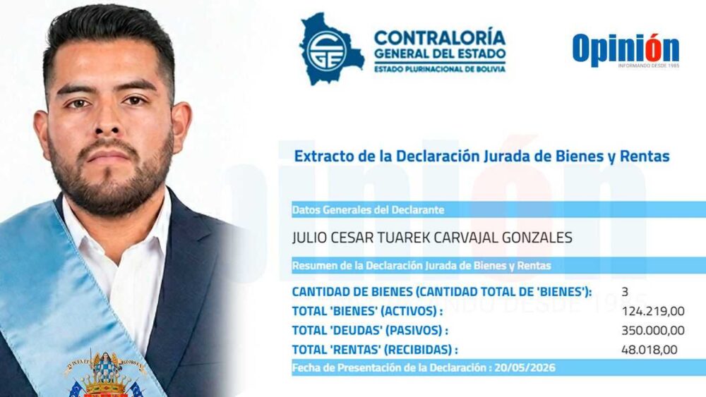 Julio Carvajal y su dcelaración jurada. COMPOSICIÓN OPINIÓN