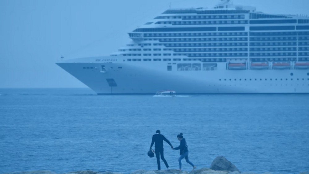 Un crucero en el Mediterráneo. Ilustración.