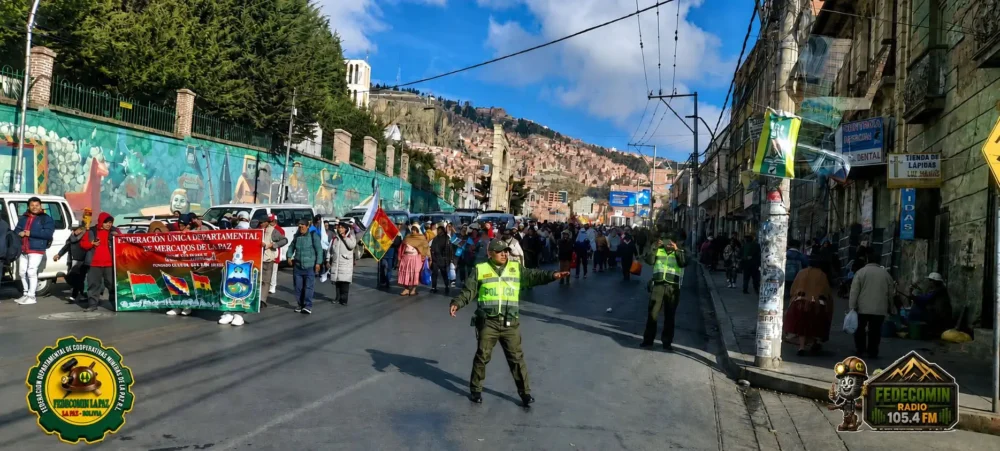 Una marcha llegó al centro de La Paz. Foto: RRSS