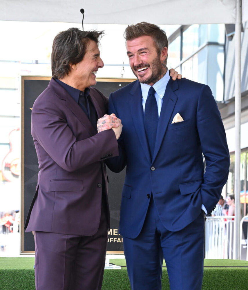 El astro del cine Tom Cruise homenajeó a su amigo, el exfutbolista David Beckham, que ganó una estrella en Hollywood