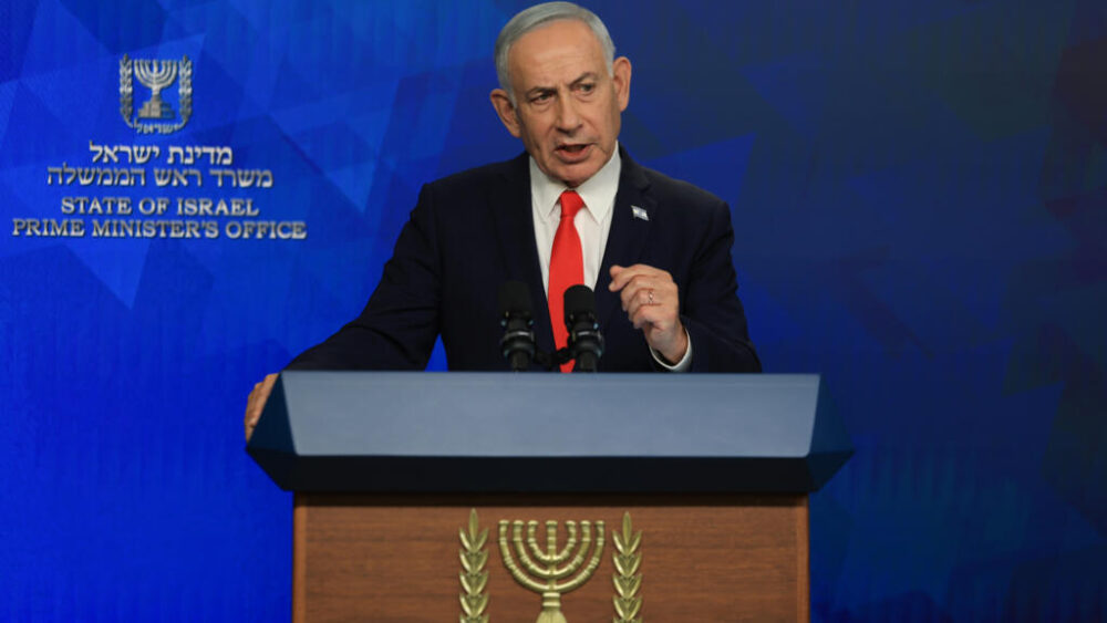 El primer ministro israelí, Benjamin Netanyahu, ofrece una rueda de prensa en Jerusalén el lunes 15 de junio de 2026.