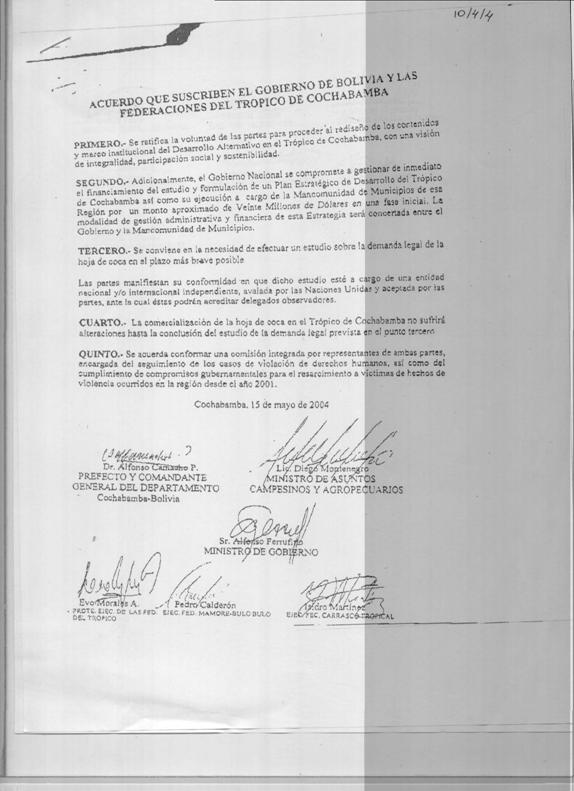 Acuerdo y Acta de Entendimiento que suscriben el gobierno de Bolivia y las FPTC JPG