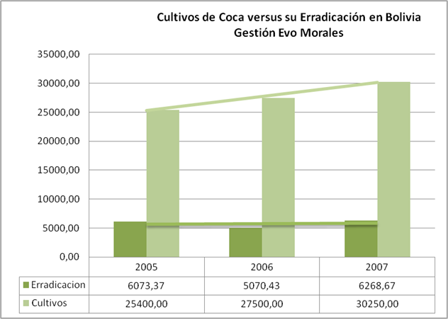 cultivos vs erradicacion coca gestion evo morales